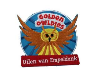 Geborduurd embleem golden owldies